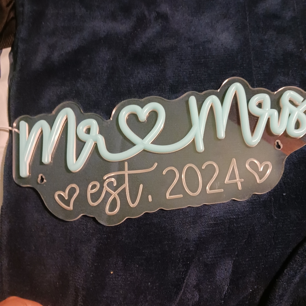 Mr and Mrs Light up sign